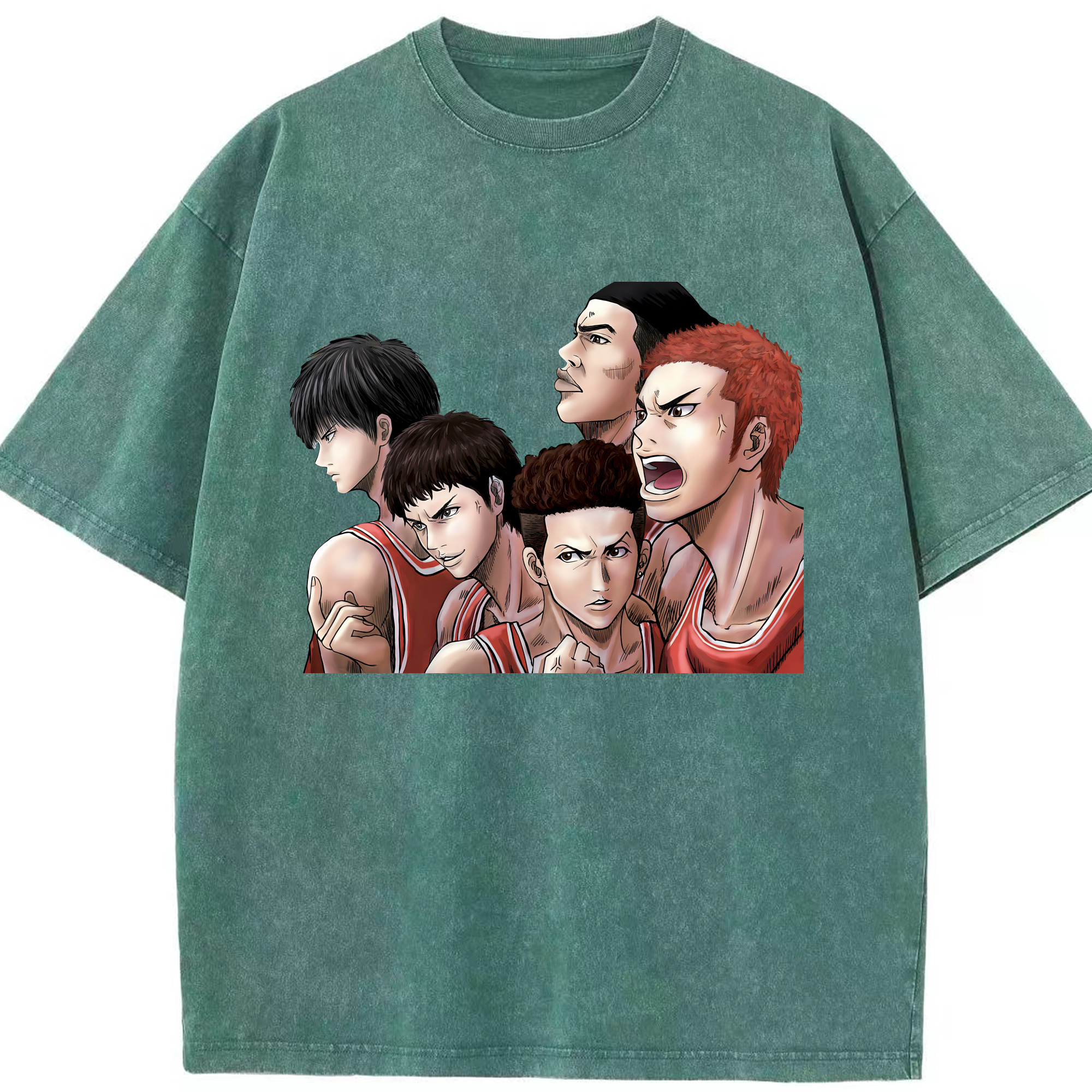 （画像用） SLAM DUNK／スラムダンク 綿100% ヴィンテージ風 半袖Tシャツ（フロントプリント）